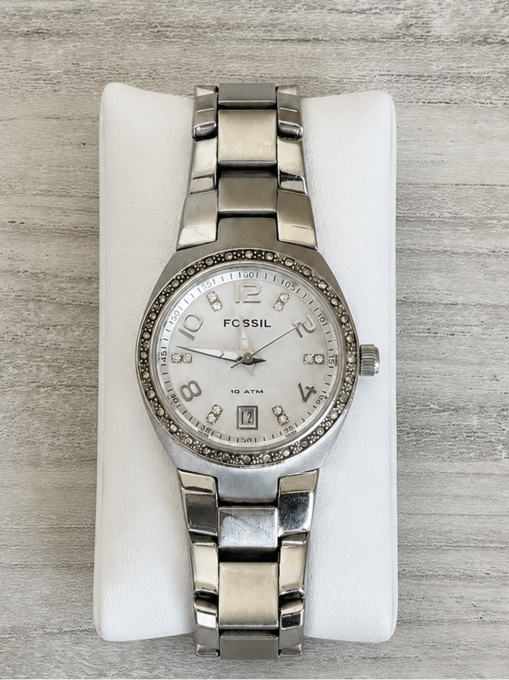 Fossil Women's Colleague Y2K Quartz Stainless Steel Silver Three-Hand Watch